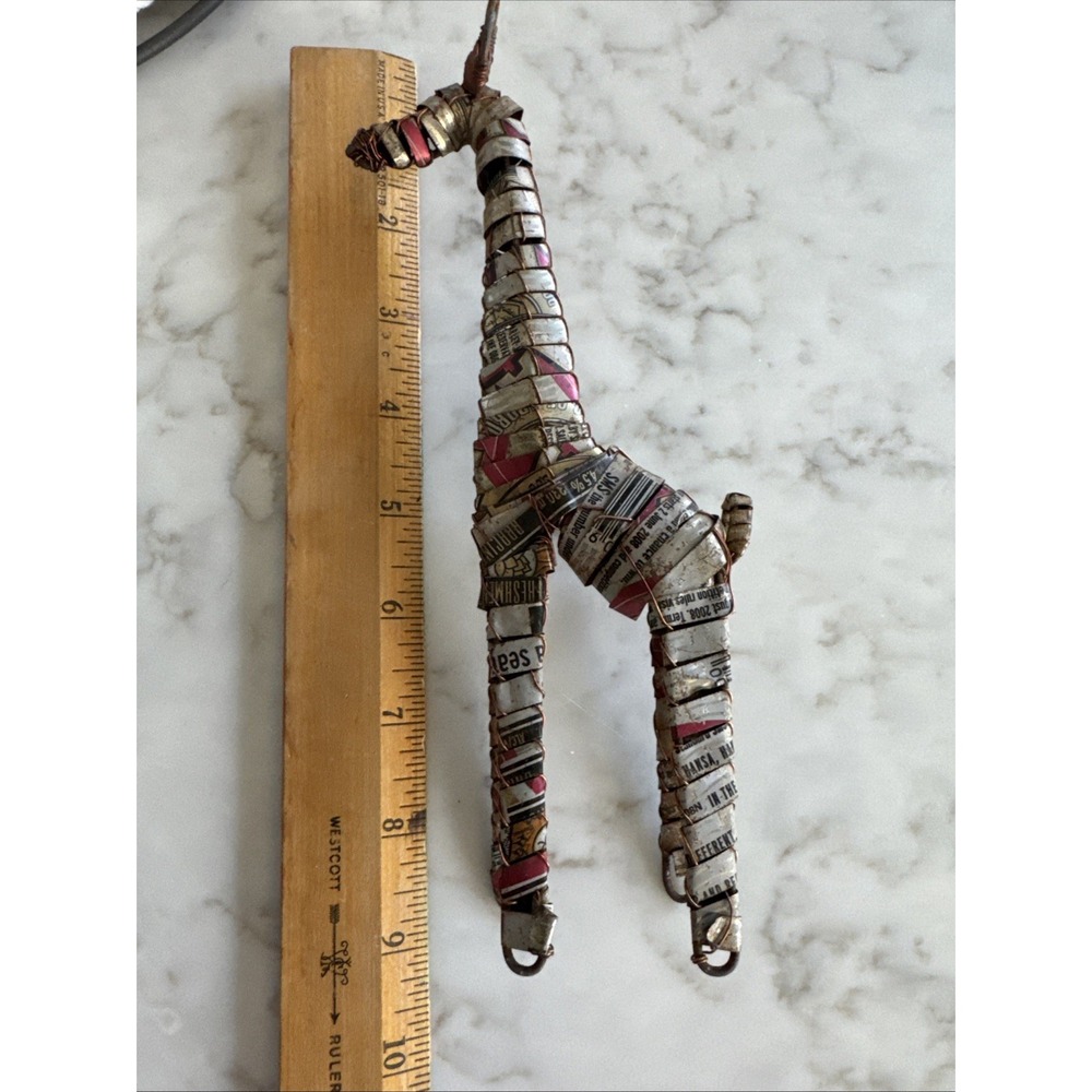 Giraffe Aluminum Can African Art Sculpture Safari 9 In - Picture 15 of 16